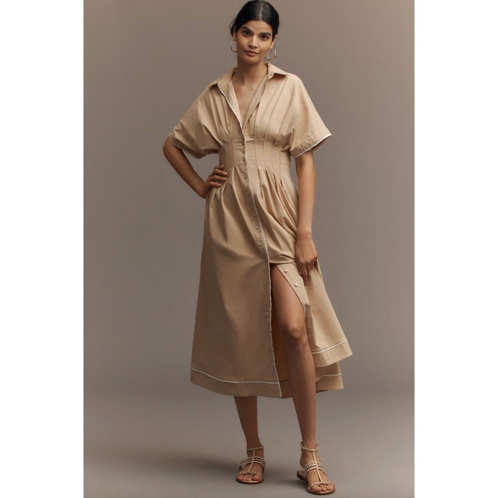 EUC Anthropologie Exquise The Tobie Button-Front Pleated Shirt Dress Plus Size - Picture 11 of 11